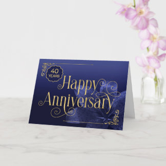 Employee 40th Anniversary Swirly Text Card