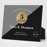Employee 5 years of service Gold Seal custom logo