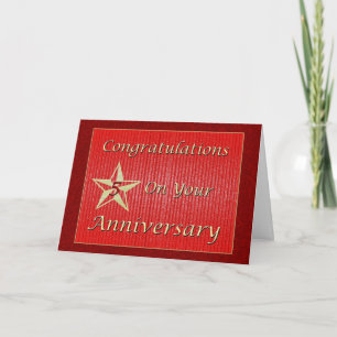 Employee 5th Anniversary Gold Star Card