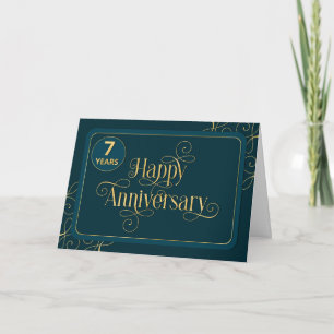 Employee 7th Anniversary Elegant Jade Corporate Card