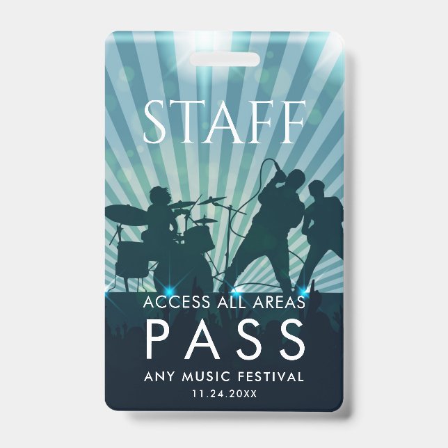 Employee All Access Pass Music Festival Staff ID Badge (Front)