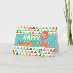 Employee Anniversary 10 Years - Colourful Pattern Card