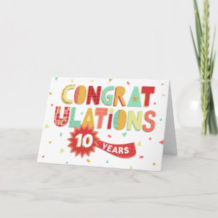 Employee Anniversary 10 Years Fun Congratulations Card