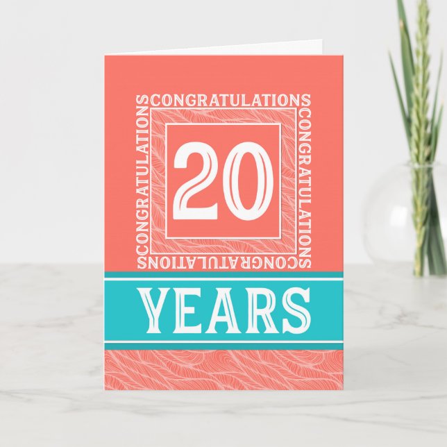 Employee Anniversary 20 Years - Decorative Card (Front)