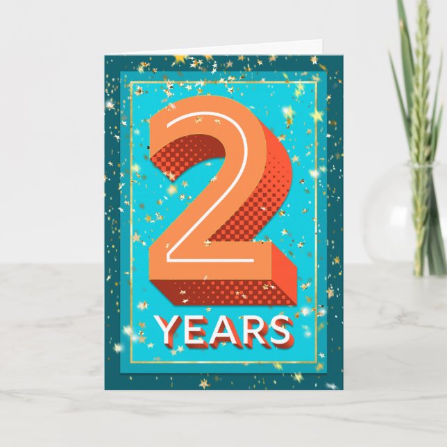 Employee Anniversary 2 Years - Bold Numbers Card (Front)