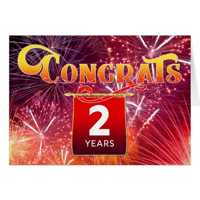 Employee Anniversary 2 Years Celebration Fireworks (Front Horizontal)