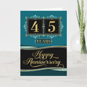 Employee Anniversary 45 Yrs Decorative Formal Jade Card