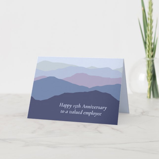 Employee Anniversary Blue Mountains  Card (Front)