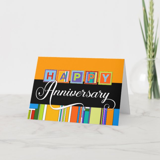 Employee Anniversary - Bold Colours Card (Front)