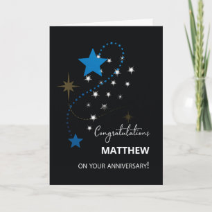 Employee Anniversary Congratulations Stars in Dark Card