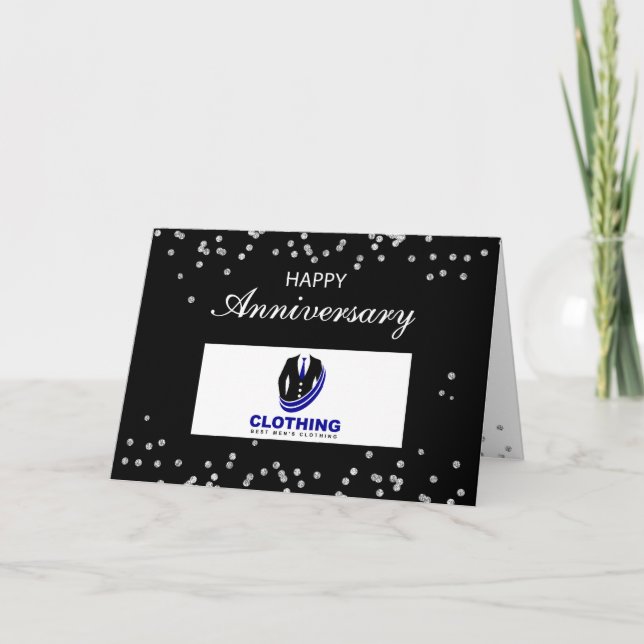 Employee Anniversary Custom Logo Black with Silver Card (Front)