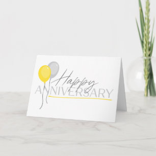 Employee Anniversary Font Duo and Balloons Ca Card