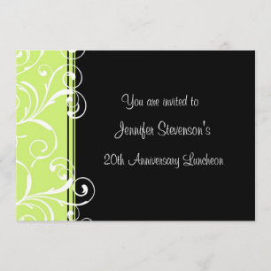 Employee Anniversary Lunch Invitations Green Black