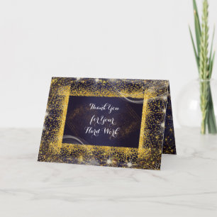 Employee Anniversary Personalised Thank You Navy Card