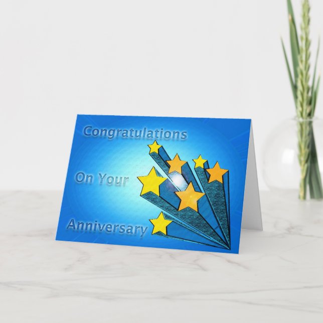 Employee Anniversary Shooting Stars Card (Front)