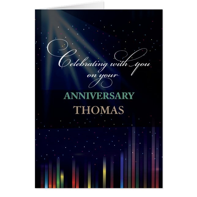 Employee Anniversary Sky, Customisable Black Congr (Front)