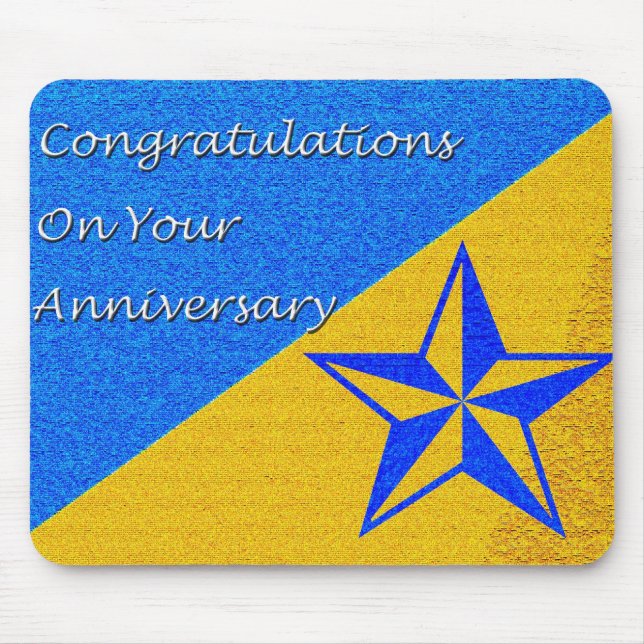 Employee Anniversary Star Mouse Pad (Front)