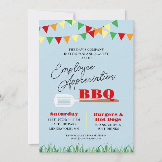 Employee Appreciation BBQ Summer Invitation (Front)