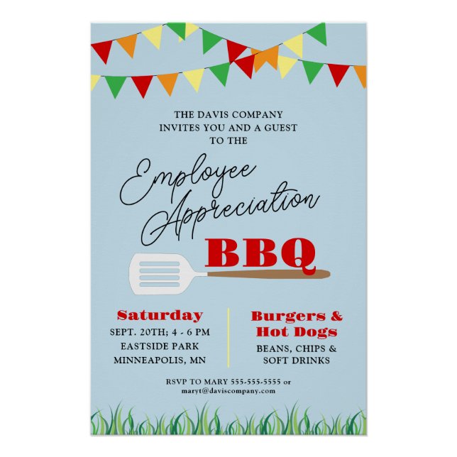 Employee Appreciation BBQ Summer Poster (Front)