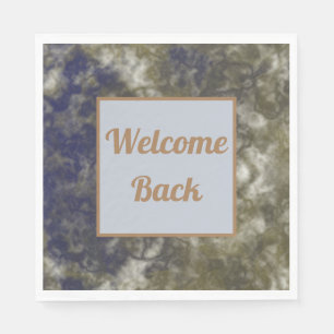 Employee Appreciation Gold Blue Welcome Back Work Napkin