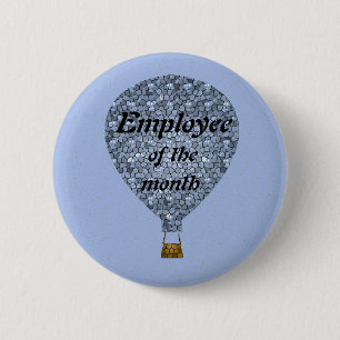 Employee Appreciation Mosaic Hot Air Balloon 6 Cm Round Badge