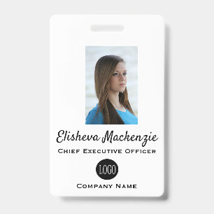 Employee Badge with Clip Customizeable Name Tag ID Badge