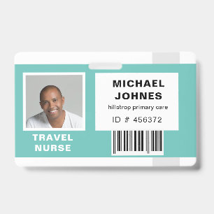 employee bar code photo name tag ID badge