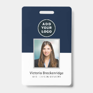 Employee Barcode Business Logo Photo ID Badge