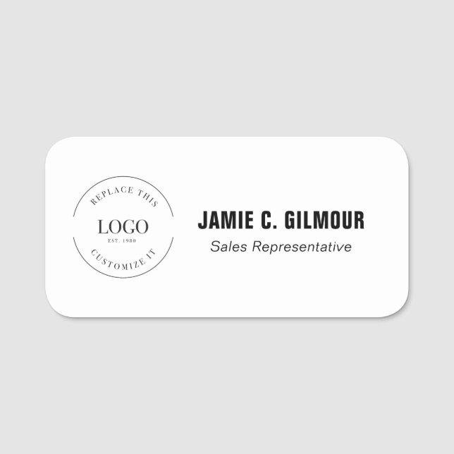 Employee Custom Business logo Magnetic Name Tag (Front)