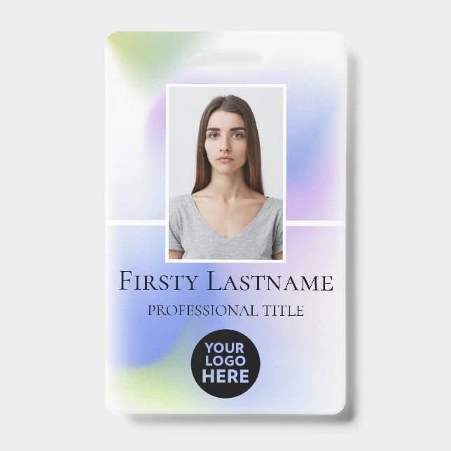 Employee Custom Photo, Barcode, Logo, Name ID Badge (Front)