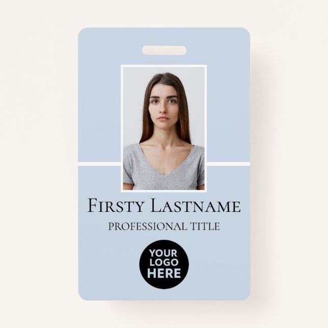 Employee Custom Photo, Barcode, Logo, Name ID Badge (Front)