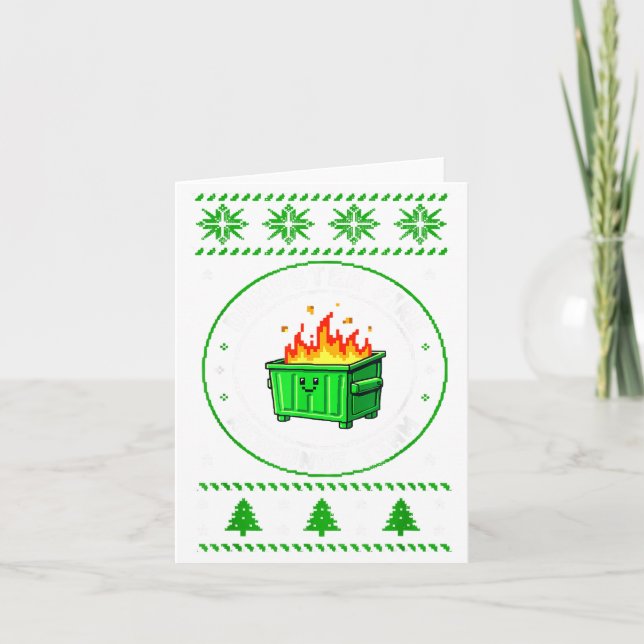 Employee Dumpster Fire Resnse Team Ugly Christmas  Card (Front)