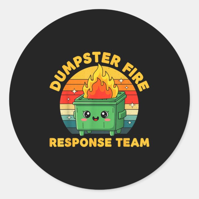 Employee Dumpster Fire Resnse Team Ugly Christmas  Classic Round Sticker (Front)