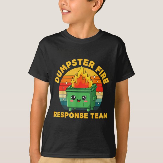Employee Dumpster Fire Resnse Team Ugly Christmas  T-Shirt (Front)
