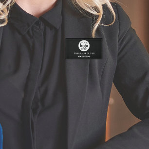 Employee Human Resources Logo Black White Simple Name Tag