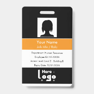 Employee id badge custom photo identification card