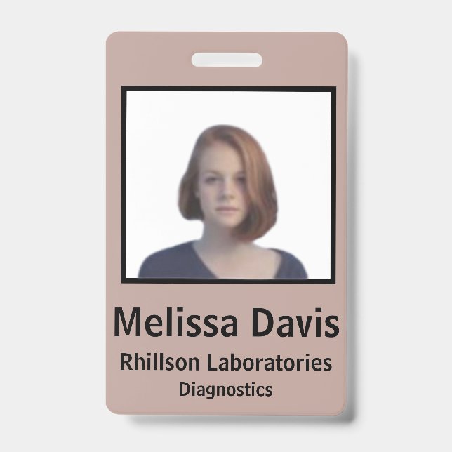 Employee ID Badge Dusty Rose Vertical Design (Front)