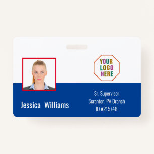 Employee ID Badge with a Tailored Blue Business