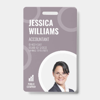 Employee ID Card Modern Grey Staff Badge
