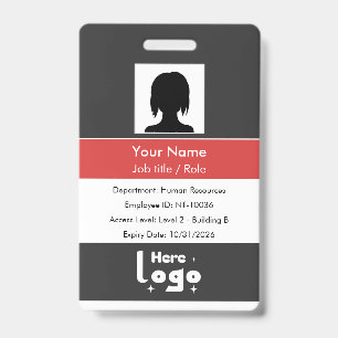 Employee ID card with photo and QR code Badge