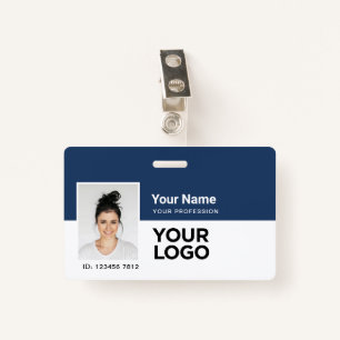 Employee ID Company Photo Bar or Qr Code Logo Name ID Badge