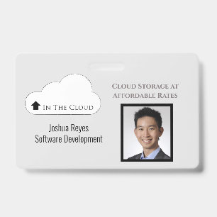 Employee ID Light Grey & Black Horizontal Badge