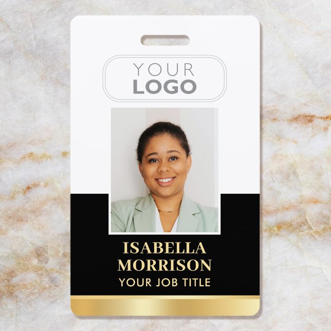 Employee ID Name Company Logo Black Gold Business ID Badge (Creator Uploaded)
