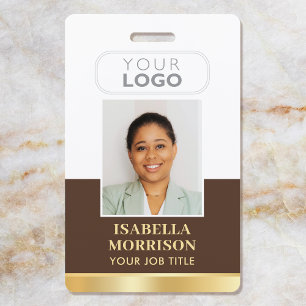 Employee ID Name Company Logo Brown Gold Business ID Badge