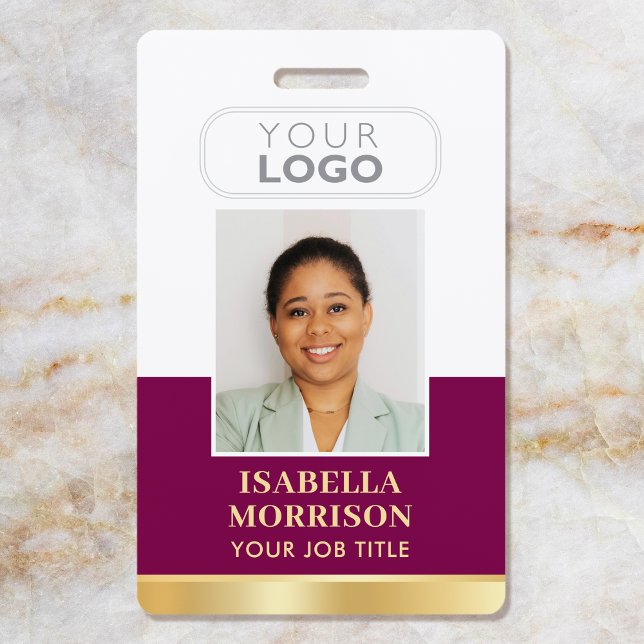 Employee ID Name Company Logo Plum Gold Business ID Badge (Creator Uploaded)