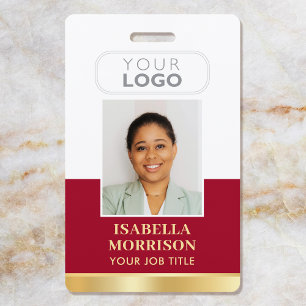 Employee ID Name Company Logo Red Gold Business Badge