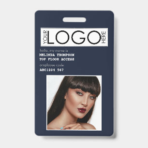 Employee ID Photo Company Identification Blue Badge