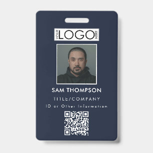 Employee ID Photo Company Security Badge QR Code