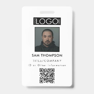 Employee ID Photo Company Security Badge QR Code
