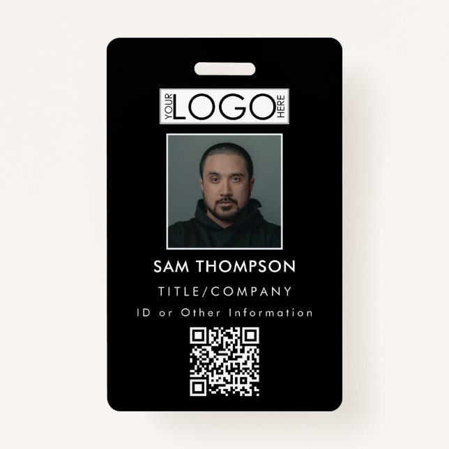 Employee ID Photo Company Security Badge QR Code ID Badge (Front)